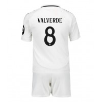 Camiseta Real Madrid Federico Valverde #8 Primera Equipación para niños 2024-25 manga corta (+ pantalones cortos)